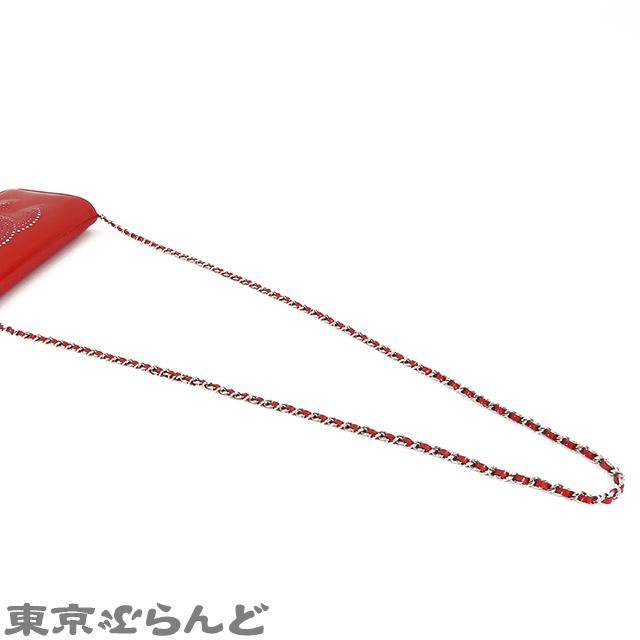 CHANEL チェーンウォレット　ラインストーン　シャネル　パテントレザー CHANEL シャネル ストラスCC ココマーク チェーンウォレット