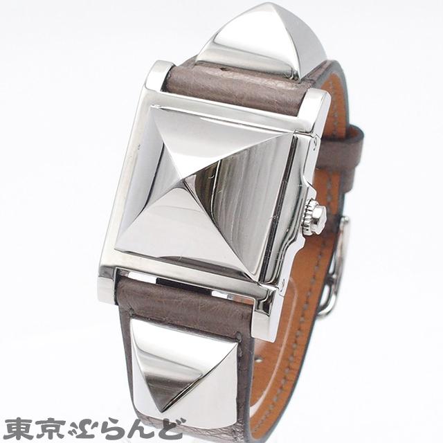 HERMES エルメス メドールウォッチ ME3.210 □R刻印 シルバーxグレー