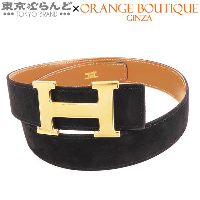 エルメス HERMES コンスタンス Hベルト ○Z刻印 ブラックxベージュ 
