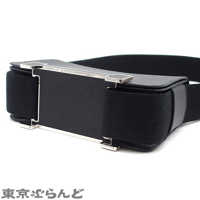 HERMES（エルメス） ゲタ U刻印 ブラック シルバー金具 シェーブル