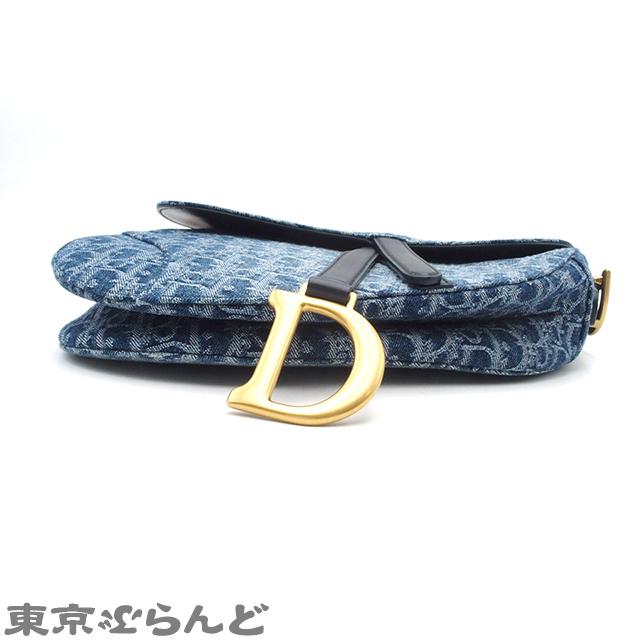 ディオール Dior デニム サドルバッグ ワンショルダー ショルダーバッグ【中古】 クリスチャンディオール サドルバッグ インディゴブルー デニム