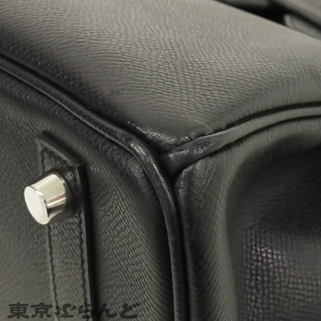 HERMES エルメス バーキン 30 □K刻印 黒 ブラック シルバー金具 HERMES エルメス バーキン 30 □K刻印 黒 ブラック シルバー金具
