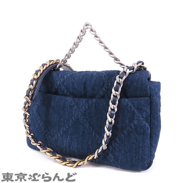 CHANEL シャネル 19 AS1160 ブルー 青 ゴールド/シルバー金具 CHANEL シャネル 19 AS1160 ブルー 青 ゴールド/シルバー金具