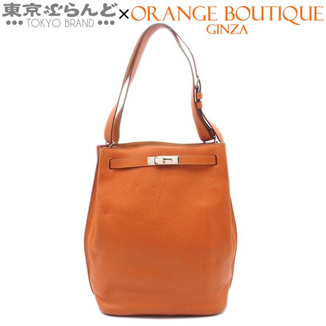 HERMES（エルメス） ソーケリー 26 バイカラー □O刻印 オレンジx