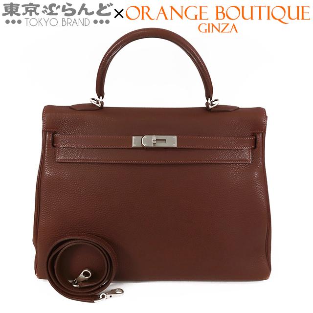 HERMES（エルメス） ケリー 35 □D刻印 茶 ブラウン マットシルバー