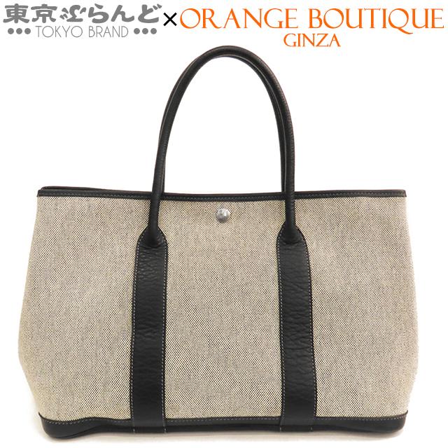 エルメス HERMES ガーデンパーティ PM □G刻印 ホワイトxブラック 