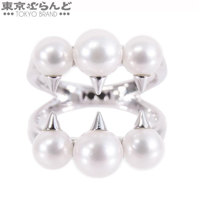 15/田崎真珠 タサキ K18WG デインジャー パール リング 指輪