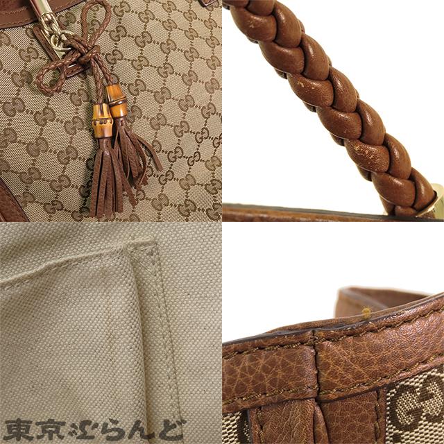 GUCCI（グッチ） バンブー トートバッグ 269945 ベージュxブラウン 茶 
