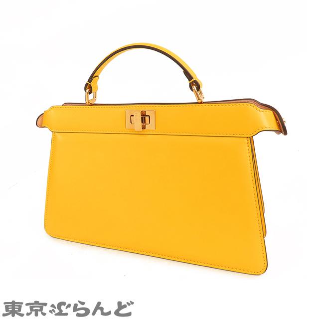 FENDI 2WAYバッグ ズッカ マンマバケット ミニ レザー イエロー AB