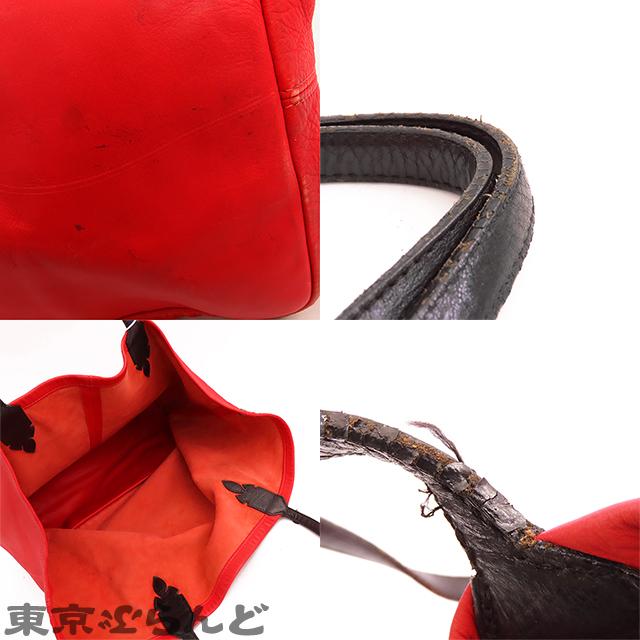 クロムハーツ CHROME HEARTS ルシール レッドxブラック レザー トート