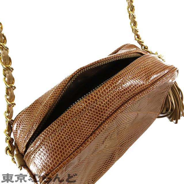 CHANEL（シャネル） リザード タッセル チェーンバッグ 0番台 ブラウン