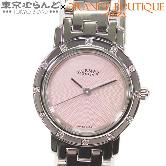 HERMES（エルメス） クリッパーナクレ CL4.230 SS ピンクシェル文字盤