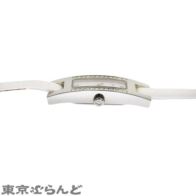 GUCCI レディース腕時計 3900Lダイヤモンド装飾 ホワイト GUCCI（グッチ） スクエア 3900L SS レザー ダイヤモンドベゼル