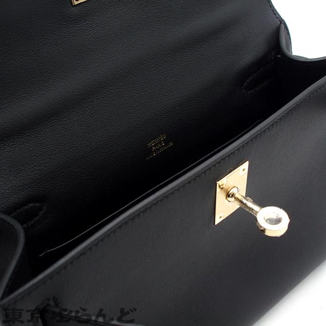 HERMES（エルメス） ポシェットケリー ミニ W刻印 ブラック ゴールド