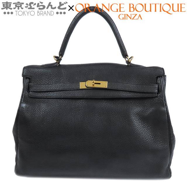 HERMES（エルメス） ケリー 35 内縫い □Q刻印 ブラック ゴールド金具
