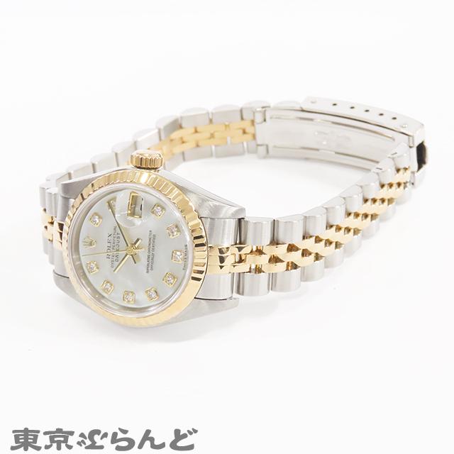 ロレックス ROLEX デイトジャスト26 ホワイトシェル 179173NGS ホワイトシェル K18/ステンレススチール 自動巻き レディース 腕時計 中古)ROLEX ロレックス デイトジャスト 179173NG ホワイトシェル（商品