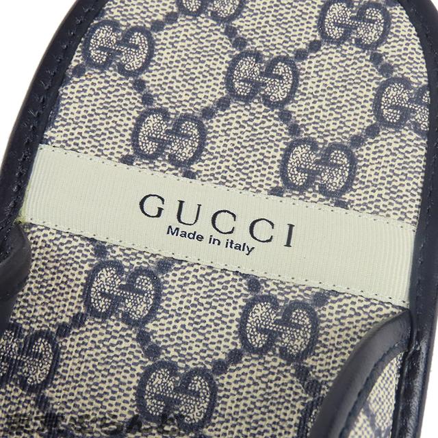 GUCCI（グッチ） ホースビット スリッパ 694249 ネイビーxベージュ GG