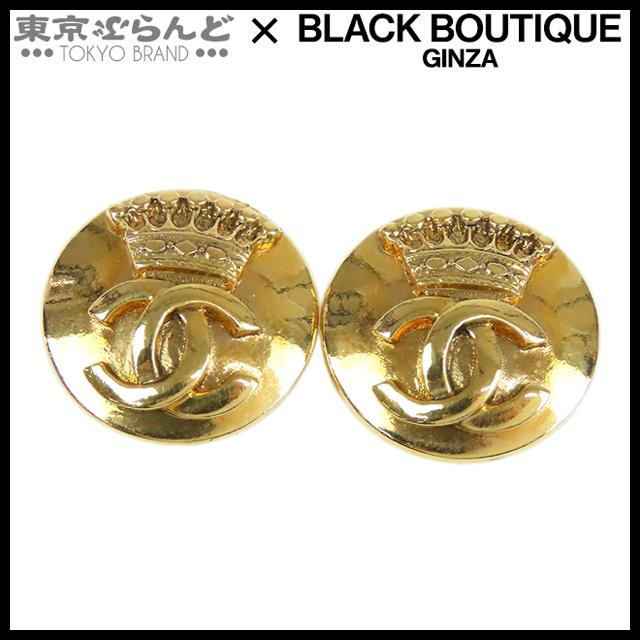 CHANEL シャネル ココマーク クラウン イヤリング 96A ゴールド メタル  