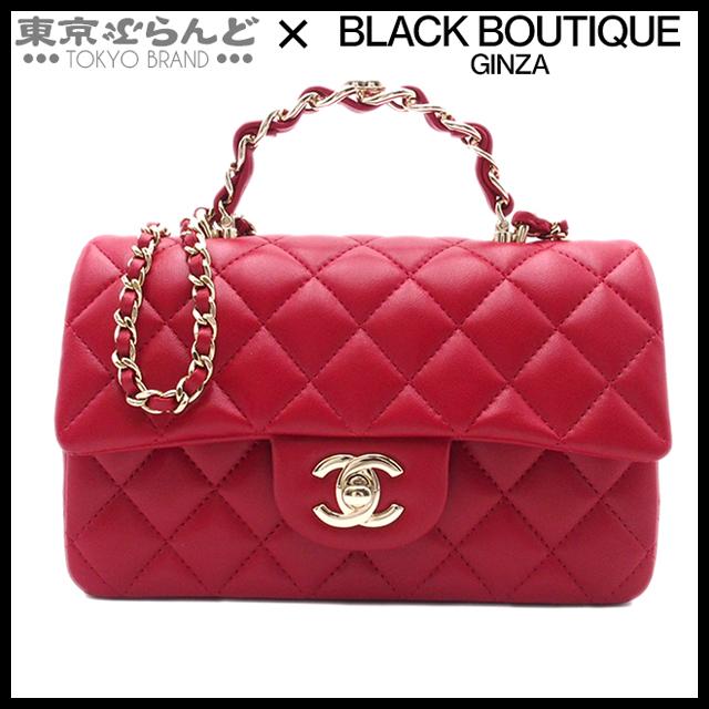 CHANEL】ミニチェーンウォレット マイクロミニバッグ ラムスキン 赤色
