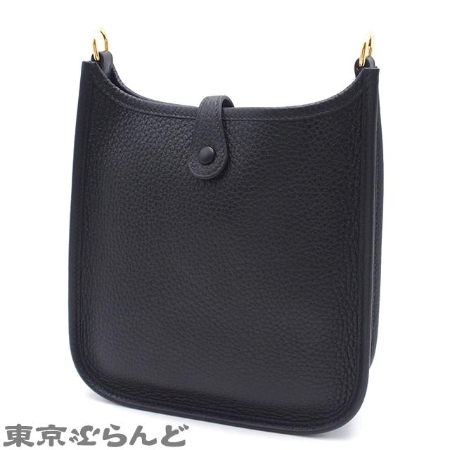 HERMES エヴリンI GM ショルダーバッグ 黒 ゴールド金具 □A刻印 HERMES（エルメス） エヴリン アマゾン TPM W刻印 ブラック ゴールド