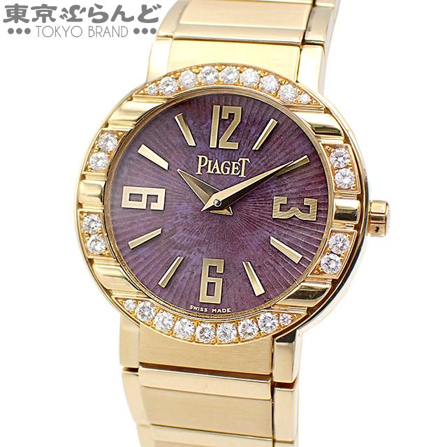 電池交換済 PIAGET ピアジェ ポロ P10141 純正ダイヤモンド ダイヤベゼル シルバー K18YG イエローゴールド レディース クォーツ【6ヶ月保証】【腕時計】【中古】 PIAGET - 電池交換済 PIAGET ピアジェ ポロ P10141 純正ダイヤモンド