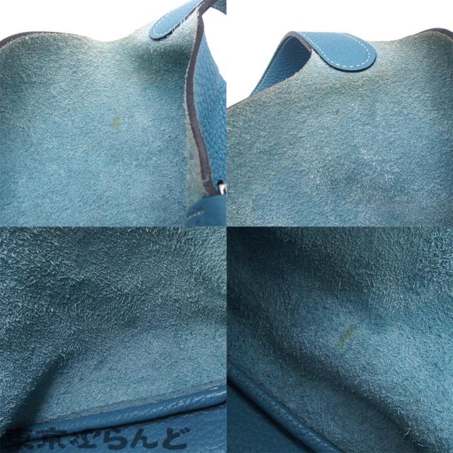 ピコタンロック PM ブルージーン 金具 シルバー エルメス ピコタンロック18/PM ブルージーン トリヨンクレマンス