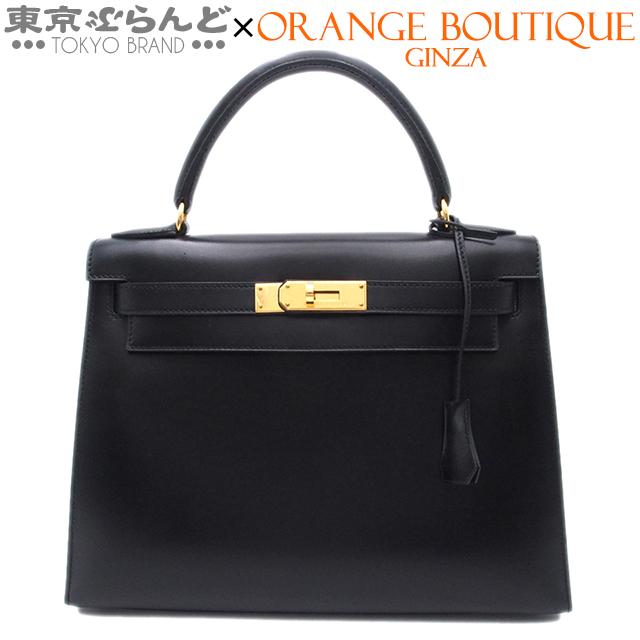HERMES（エルメス） ケリー28 外縫 □C刻印 ブラック ゴールド金具