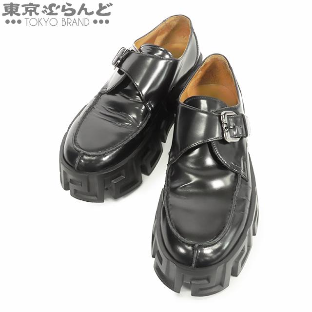 美品　ジャンニヴェルサーチ　VERSACE　革靴　レザーローファー　メデューサ メドゥーサ '95 レザー ローファー ブラック,ゴールド | VERSACE JP