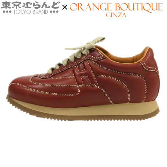 HERMES（エルメス） クイック レザー スニーカー ボルドー レザー H