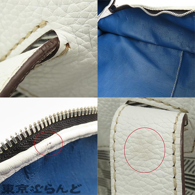 モローパリ MOREAU PARIS バックパック ホワイトxブラック レザー ジャ