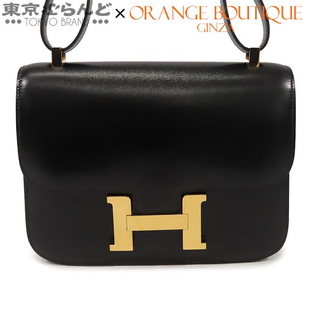新品同様 エルメス HERMES コンスタンス 23 ショルダー バッグ ボックスカーフ レザー ブラック □E刻印 ゴールド 金具 90320200 HERMES - 新品同様 エルメス HERMES コンスタンス 23 ショルダー