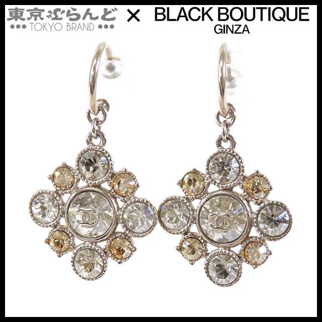 CHANEL（シャネル） ビジュー フープ ピアス シルバー メタル ライン