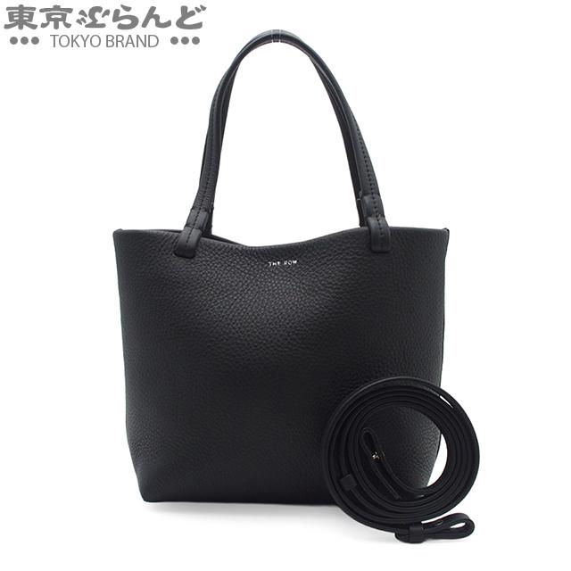 【新品未使用】ブラック　トートバッグ THE ROWロゴ付き　スモール　S ザ・ロウ THE ROW スモール パークトート ブラック レザー 2WAY