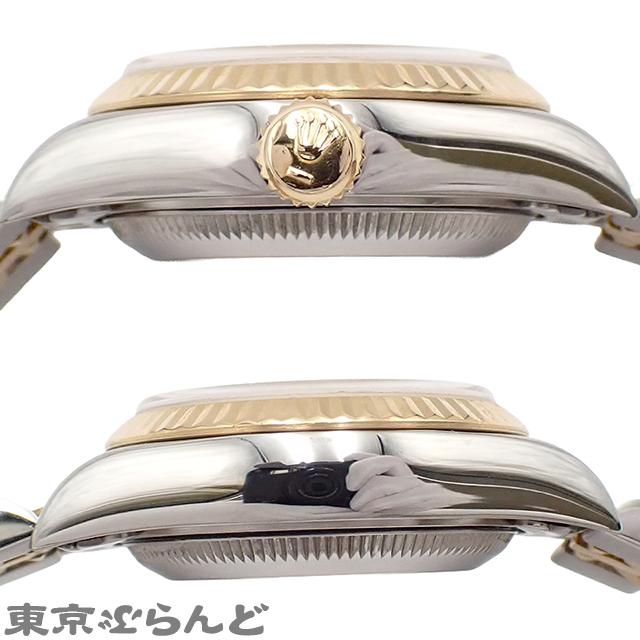 ロレックス デイトジャスト レディース時計 ピラミッド文字盤 Datejust Ladies 69173(U) 箱 保証書 K18YG/SS レディース時計 アイボリー 仕上げ済 1997年 美品 【中古】 ROLEX - ロレックス デイトジャスト レディース時計 ピラミッド文字盤
