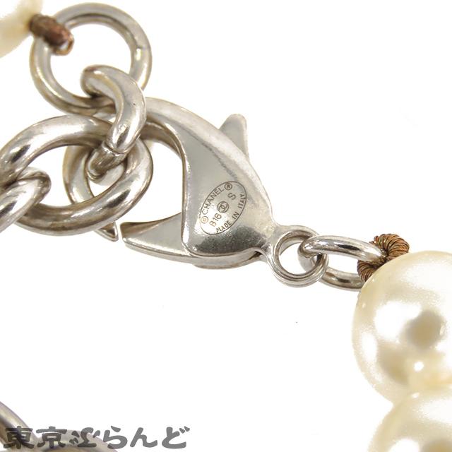 CHANEL（シャネル） ロングネックレス シルバーxホワイト フェイク