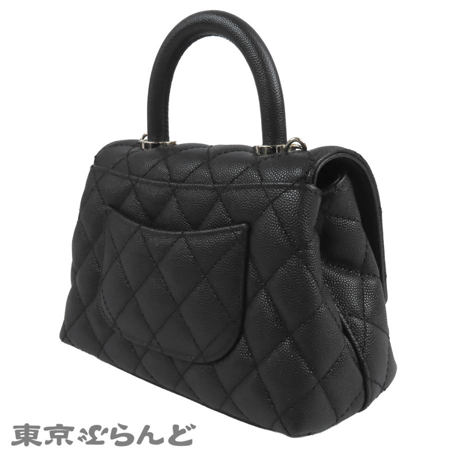シャネル CHANEL ココハンドル XXS AS2215 ブラック 黒 ゴールド金具 キャビアスキン マトラッセ 2WAY ハンドバッグ チェーンショルダーバッグ 101815105の画像
