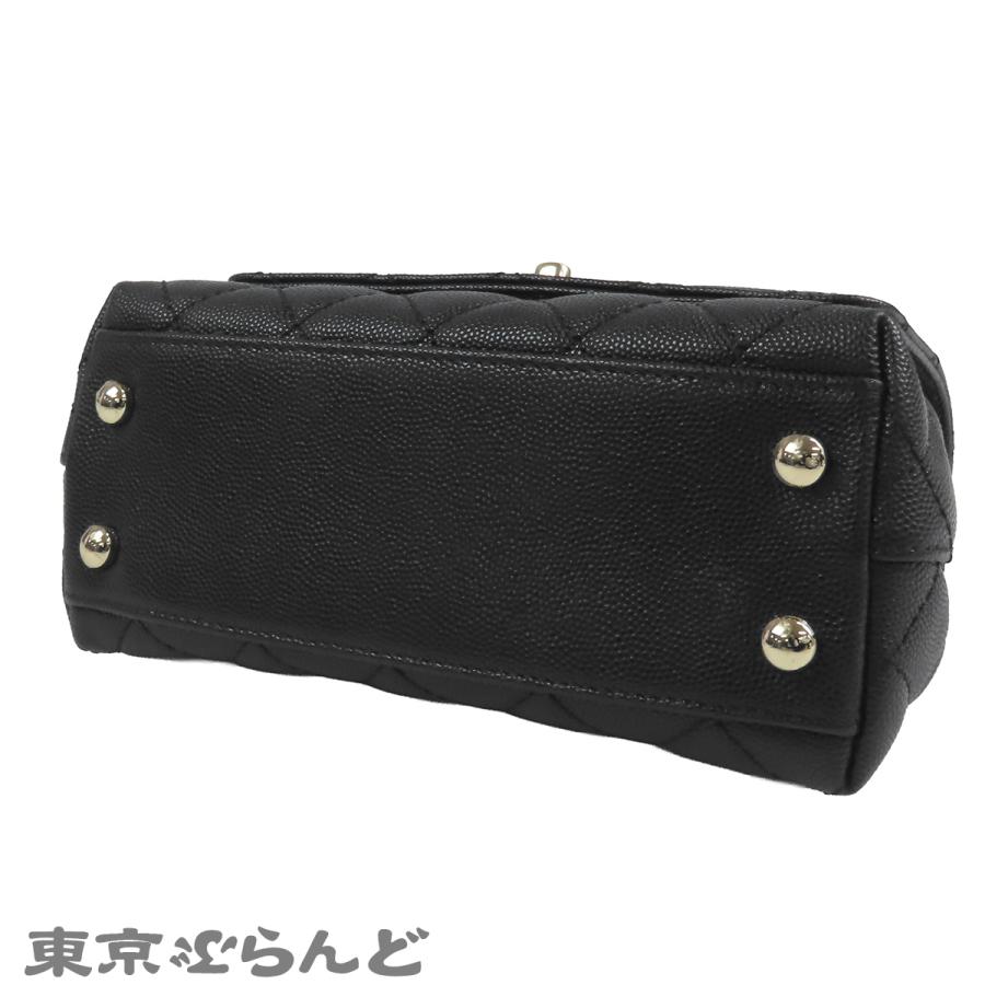 シャネル CHANEL ココハンドル XXS AS2215 ブラック 黒 ゴールド金具 キャビアスキン マトラッセ 2WAY ハンドバッグ チェーンショルダーバッグ 101815105の画像