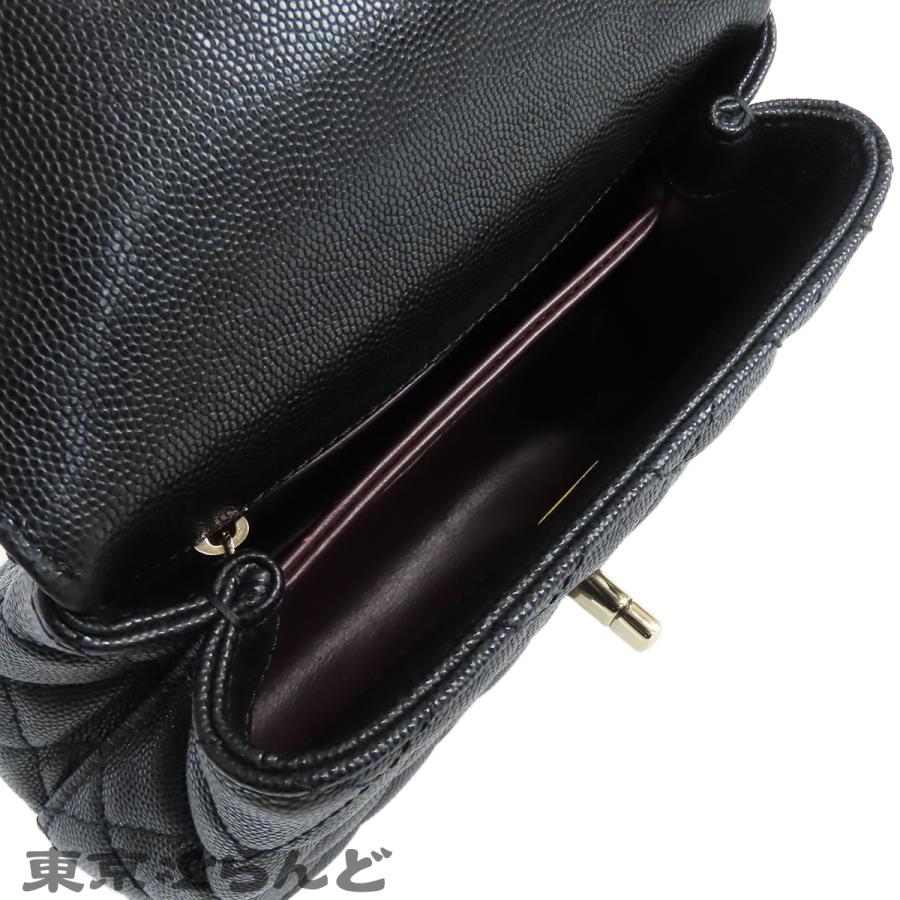 シャネル CHANEL ココハンドル XXS AS2215 ブラック 黒 ゴールド金具 キャビアスキン マトラッセ 2WAY ハンドバッグ チェーンショルダーバッグ 101815105の画像