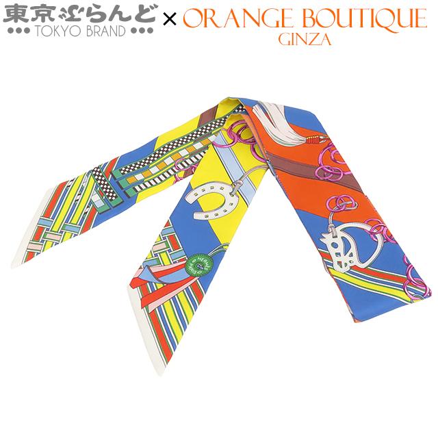 エルメス　ツイリー　BRIDES ET GRIS GRIS ブルー系　新品未使用 HERMES（エルメス） ツイリー Brides et Gris-Gris 062849S ブルーx