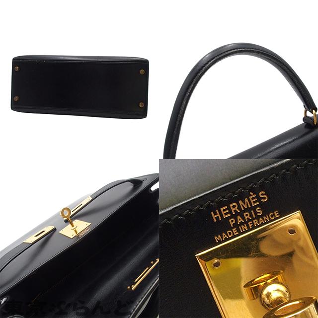 HERMES（エルメス） ケリー28 〇S刻印 ブラック ゴールド金具 ボックス