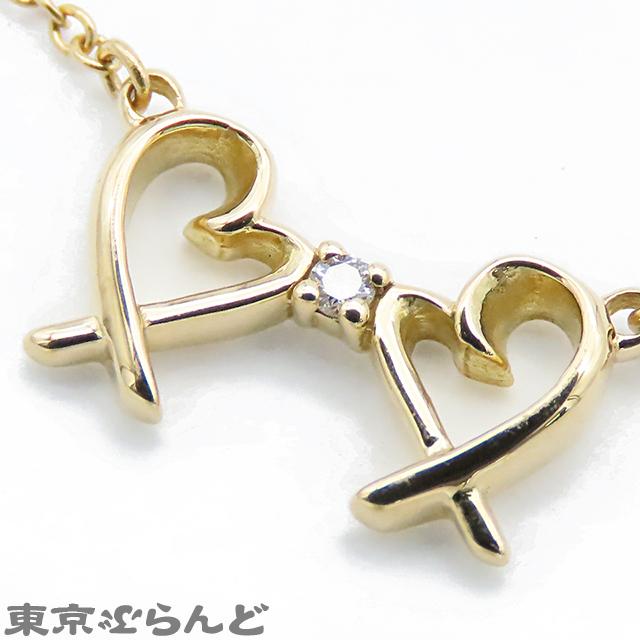 ティファニー ネックレス ダブルラビングハート ネックレス K18YG ダイヤモンド 1Pダイヤ レディース 仕上済 101816963_2