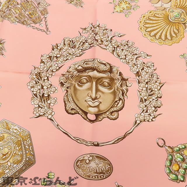 HERMES（エルメス） カレ 90 ピンクxマルチカラー シルク KOSMIMA 宇宙