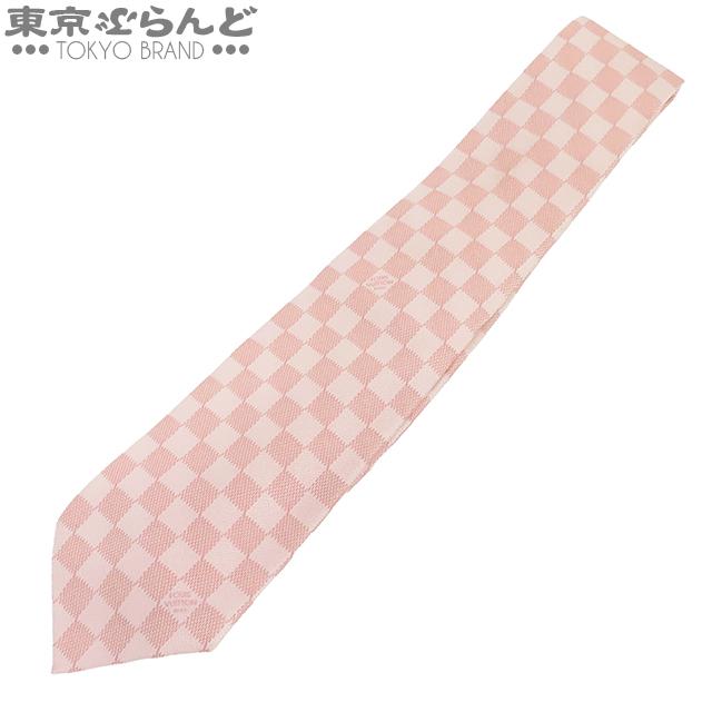 LOUIS VUITTON（ルイ・ヴィトン） ネクタイ ピンク シルク ダミエ 総柄