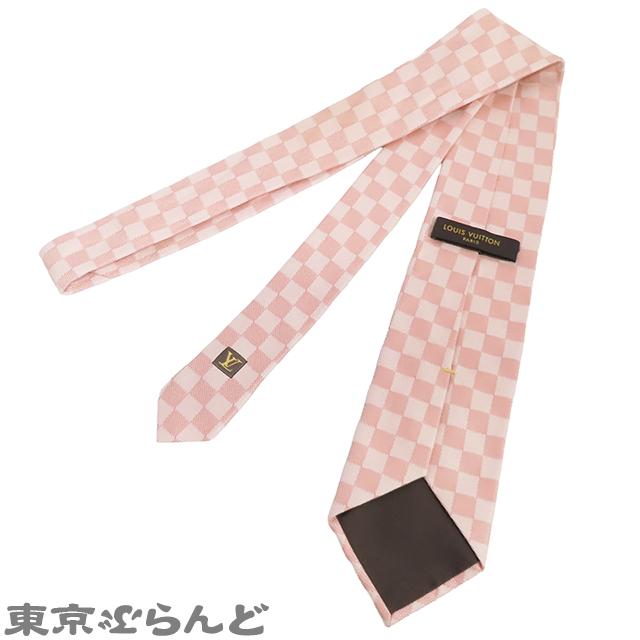 LOUIS VUITTON（ルイ・ヴィトン） ネクタイ ピンク シルク ダミエ 総柄