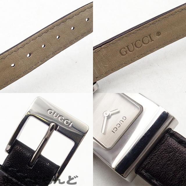 稼働 GUCCI 腕時計 2300L スクエア クォーツ レザー 2869 GUCCI（グッチ） レディースウォッチ 2300L シルバー ステンレス