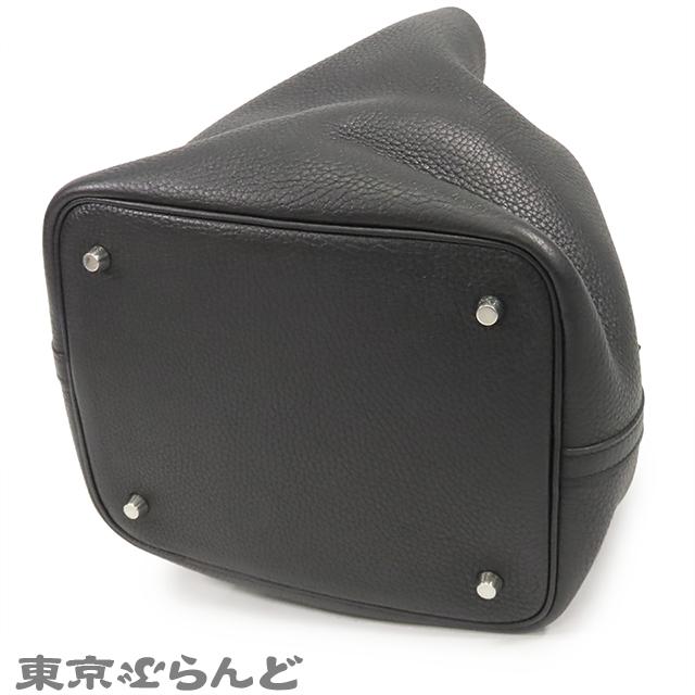 HERMES エルメス ピコタンロックMM ハンドバッグ ▢M刻印 HERMES（エルメス） ピコタンロックMM X刻印 黒 ブラック シルバー金具