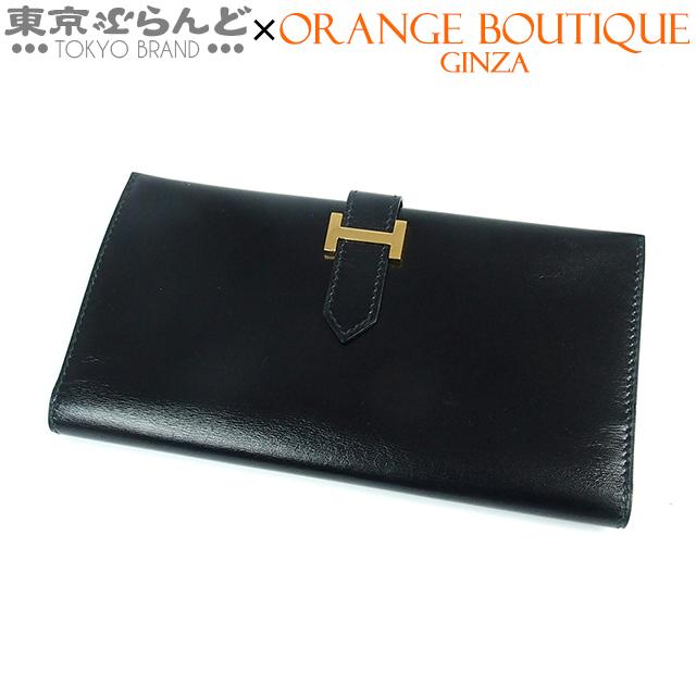 HERMES（エルメス） ベアン □C刻印 ブラック ゴールド金具 ボックス