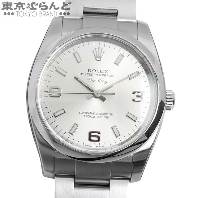 【140927】ROLEX ロレックス 114200 エアキング ホワイトローマダイヤル Z番 SS 自動巻き ギャランティーカード 当店オリジナルボックス 腕時計 時計 WATCH ユニセックス【中古】 ROLEX】ロレックス『エアキング』114200 M番'07年頃製 メンズ 自動巻き
