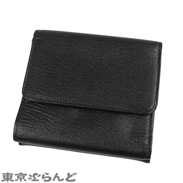 CHANEL（シャネル） 三つ折り財布 ブラック ゴールド金具 レザー ココ