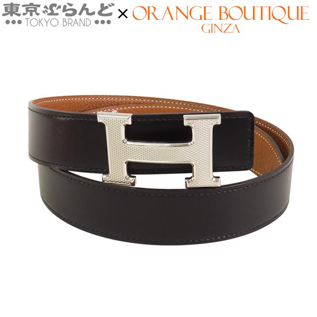 HERMES（エルメス） HERMES Hベルト □Q刻印 ブラックxブラウン
